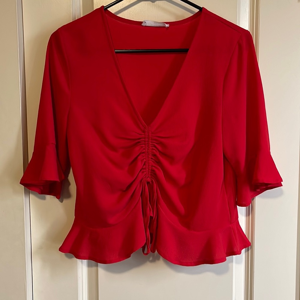 Red cropped top, size small!
